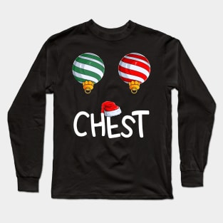 Chest Nuts Matching Funny Christmas Couples Chestnuts Chest Long Sleeve T-Shirt